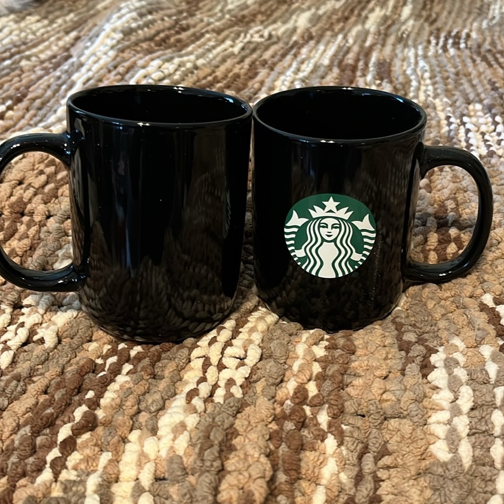 Starbucks coffee mugs sold in pairs ceramic 15oz black with logo microwaveable - Picture 5 of 5